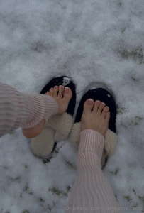 Just my pretty french pedi in the snow part 1