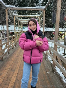 Just standing there enjoying this moment snow cold air but somehow