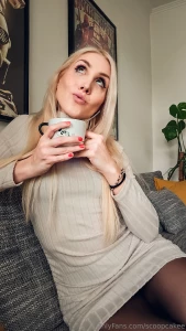 Good morning i m lounging in my shiny black pantyhose today sipping