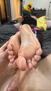 Some before and after photos from my most recent reverse footjob foot part 8