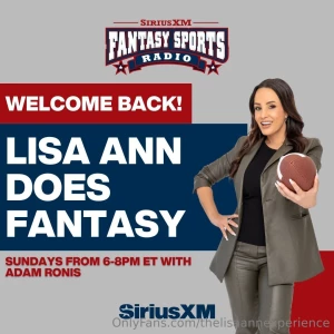 Lisa ann does fantasy is back on siriusxmfantasy sports radio join