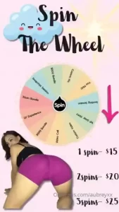 Spin my wheel babe you win every time you spin 15 for 1spin 20 for
