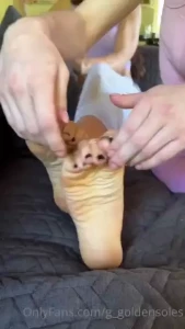 Tickle video with myla feet two girlfriends hanging out on the couch