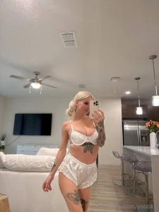 Just snapped this before bed my white pajama lingerie feels so soft