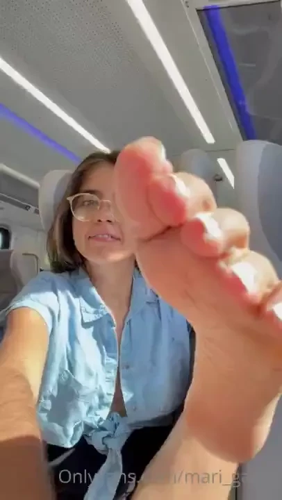 Sneaking a little foot video on the train you love to spoil me 