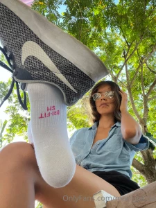 You love to be beneath me as i strip off my sweaty socks and show you