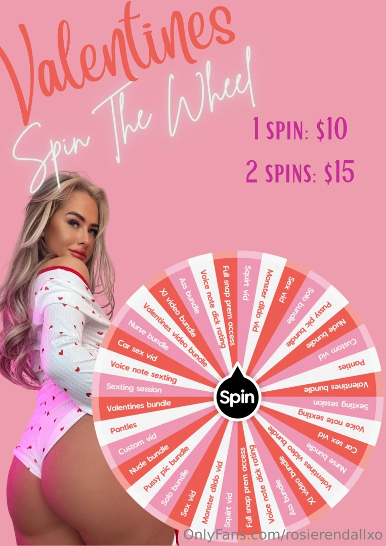 Valentines spin the wheel tip the required amount and i will send 