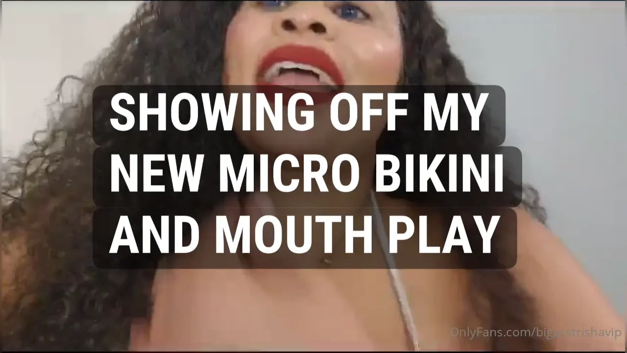 Micro bikini showoff amp mouth play babe look how i parade my body in 