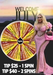 Tip under this post to spin my july wheel amp win