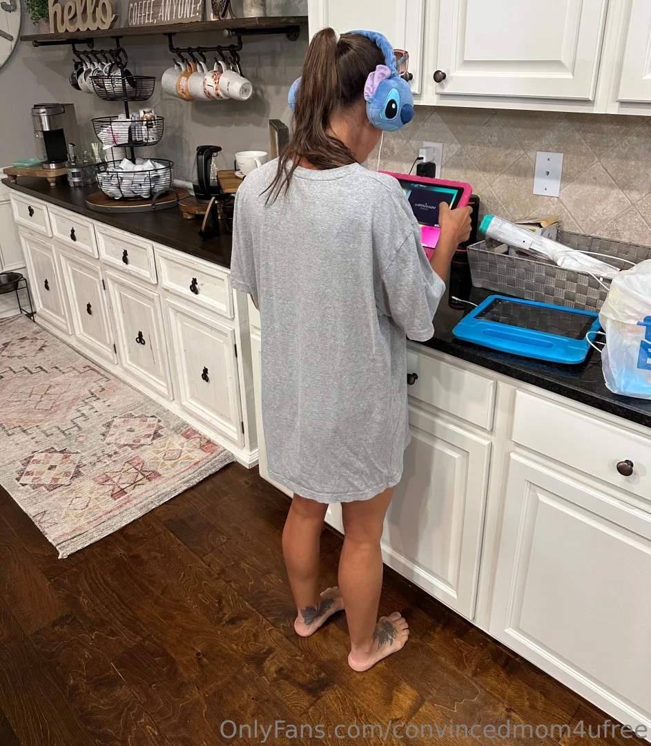 Hubby caught me what lol had to test out my daughters new headphones 