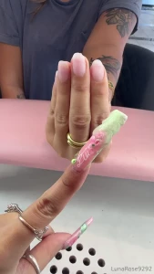 New nails hehe i let my nail tech choose the design lol