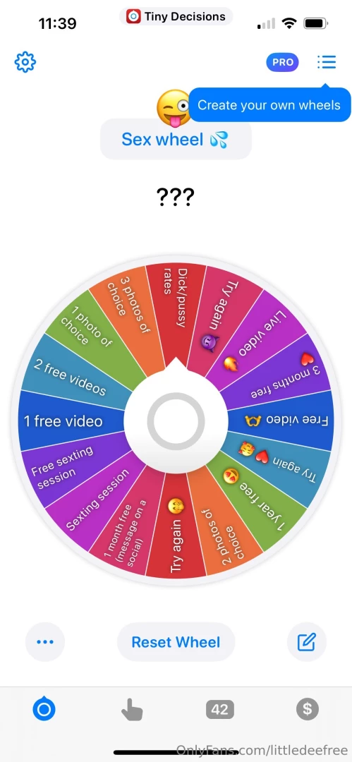 Spin my wheel for only 5 best of luck 