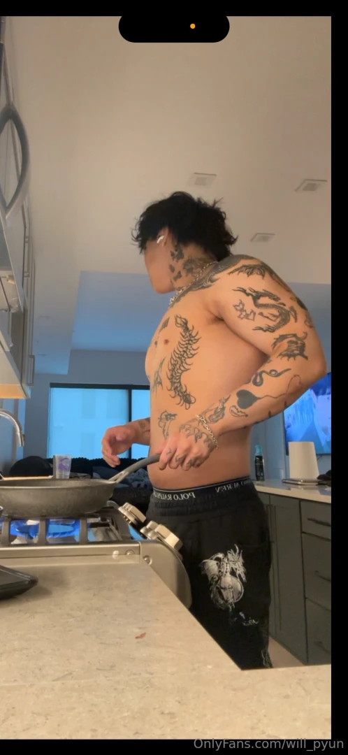 Dinner is almost ready just missing one thing you bent over the 