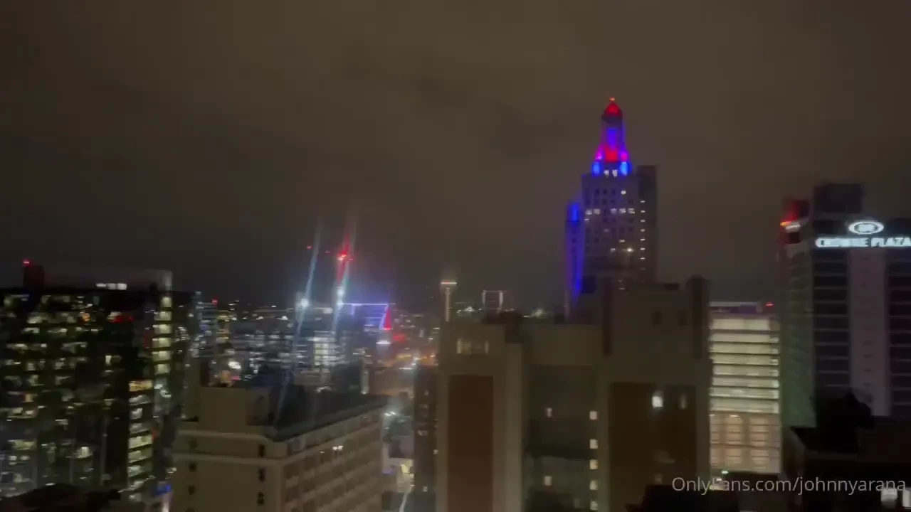 Rainy kc skyline views from the hotel 