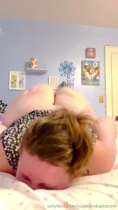 One little bunny jumping on the bed