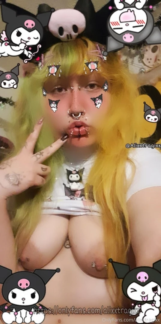 Kawaii kuromi themed pierced tits along with another pic of my pussy part 2 