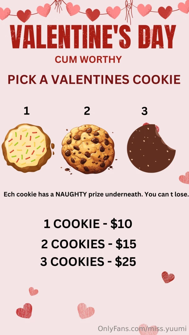 Valantines cookie tip and chose one or maybe all 3 
