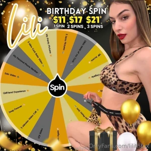 It s my birthday month let s celebrate with a spin i m feeling