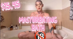 Masturabting in the bath just for you whip out you cock an masturbate