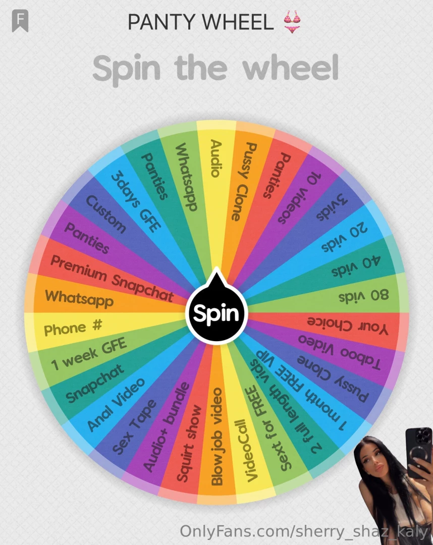 Panty wheel ever wanted a chance to win my panties my pussy clone 