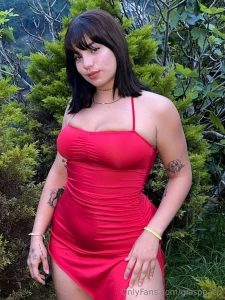 Bikini or in a tight red dress