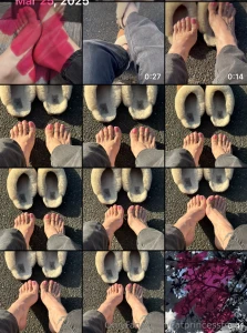 Furry slippers and french tips yum