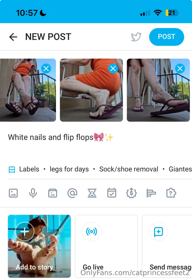White toes amp flip flops 16 pic set 