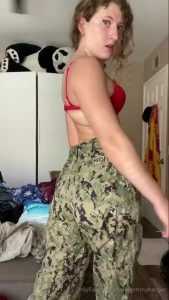 You catch a navy brat dressed up under her nwu camos except it s in