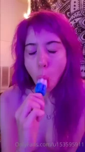 Enjoying a cold treat