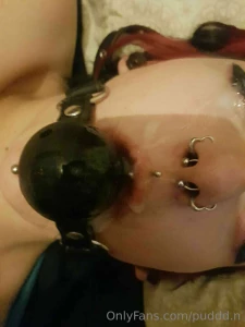 Gagged and covered in cum 3