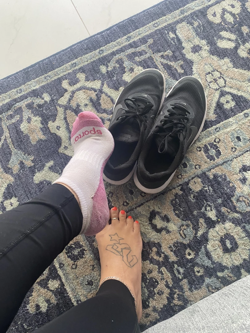 These socks and sneakers are soaked with my sweat ran 8 miles today 