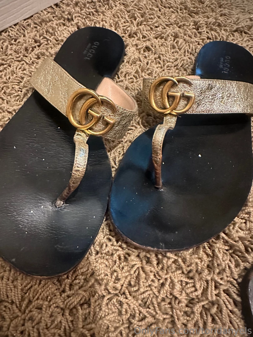 The strap broke on my poor gucci flops i wore these a lot who s going 