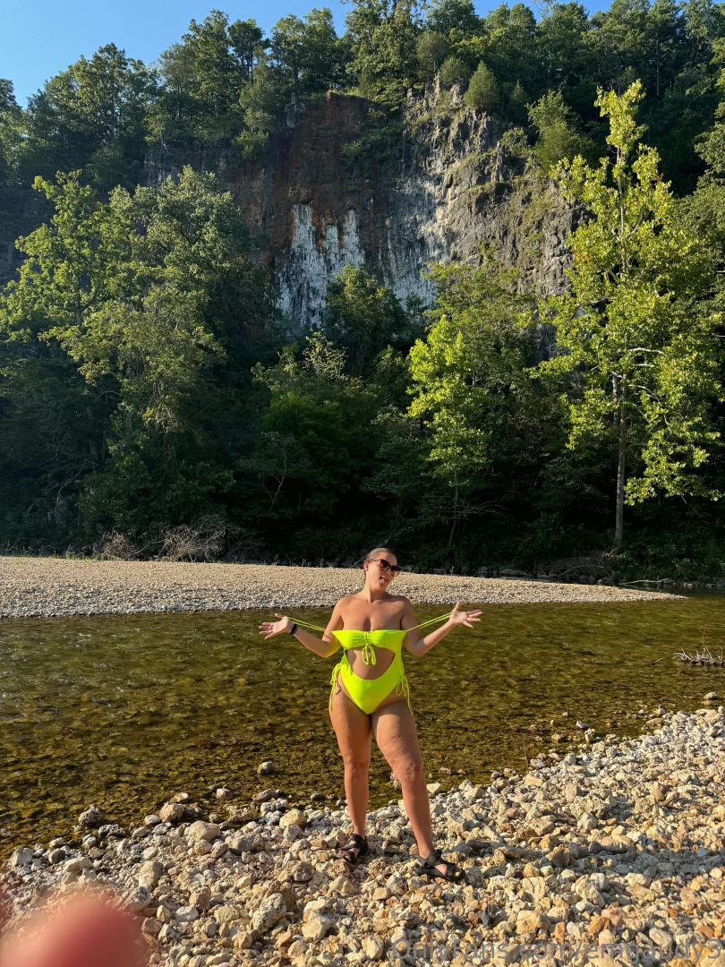 A river photo shoot and a skinny dip clip 
