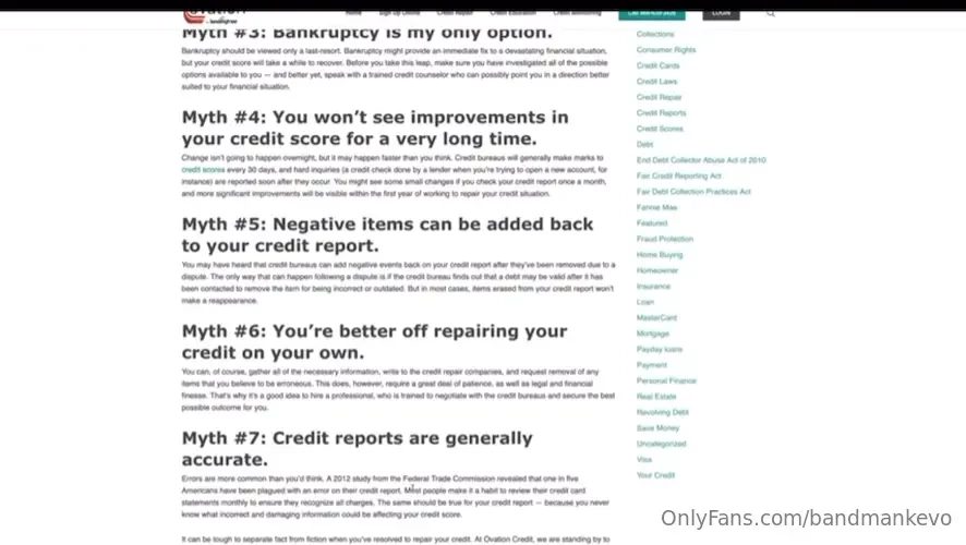 Beware of the credit repair myths 