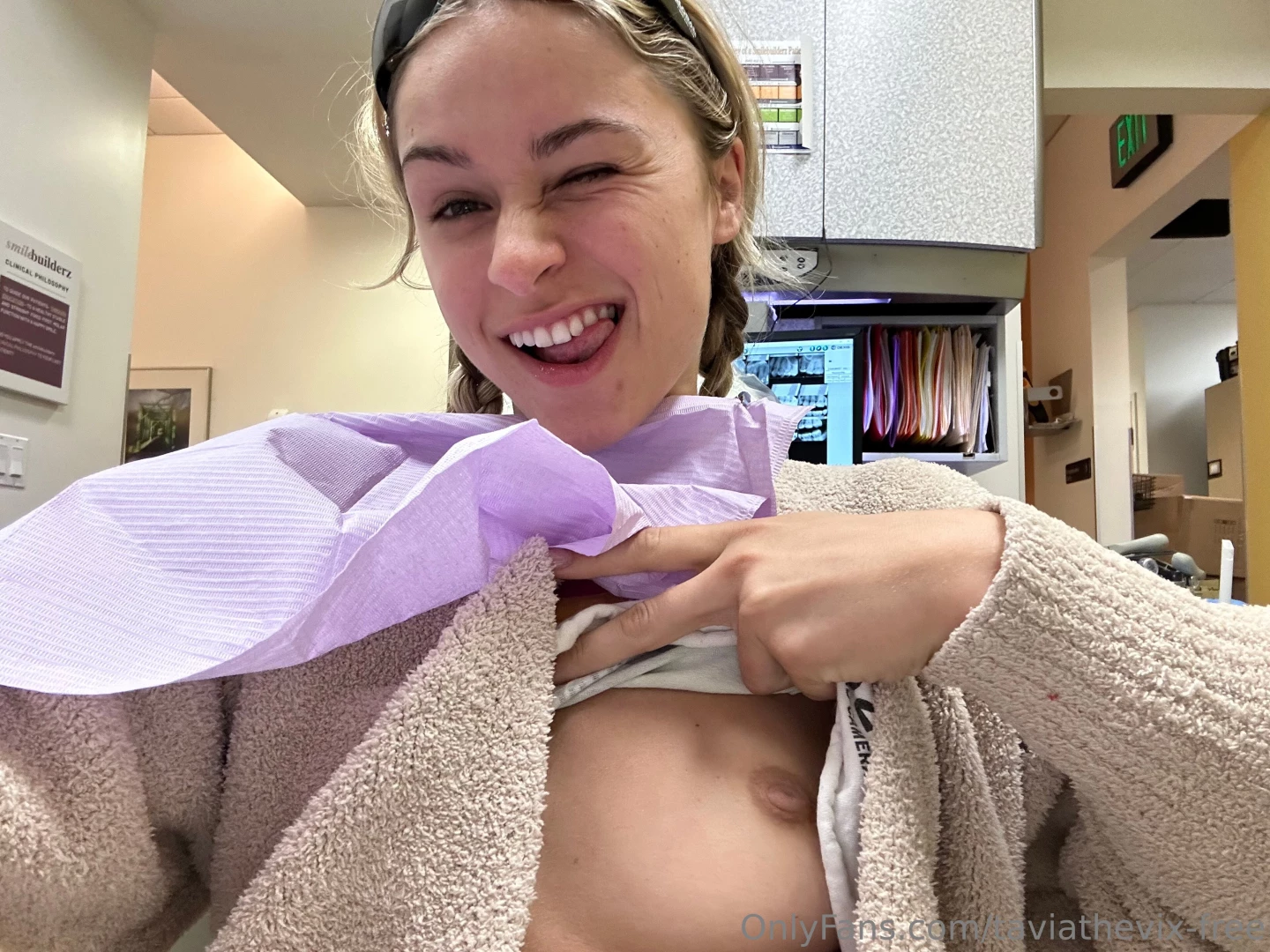 Can you see that one nip peeking out 