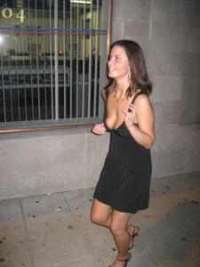 Braless girl on the run lol