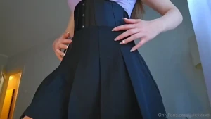 Asmr black mini skirt scratching accidentaly showing my tiny thong