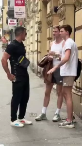 Picked up hot tourist twins in streets of prague and made them eat my