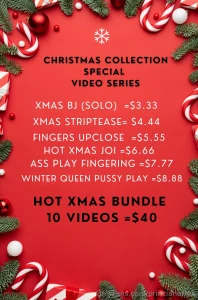 The hottest xmas special menu is up ready for me to make you cum like