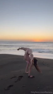 Ocean breeze and some flexibility during sunset