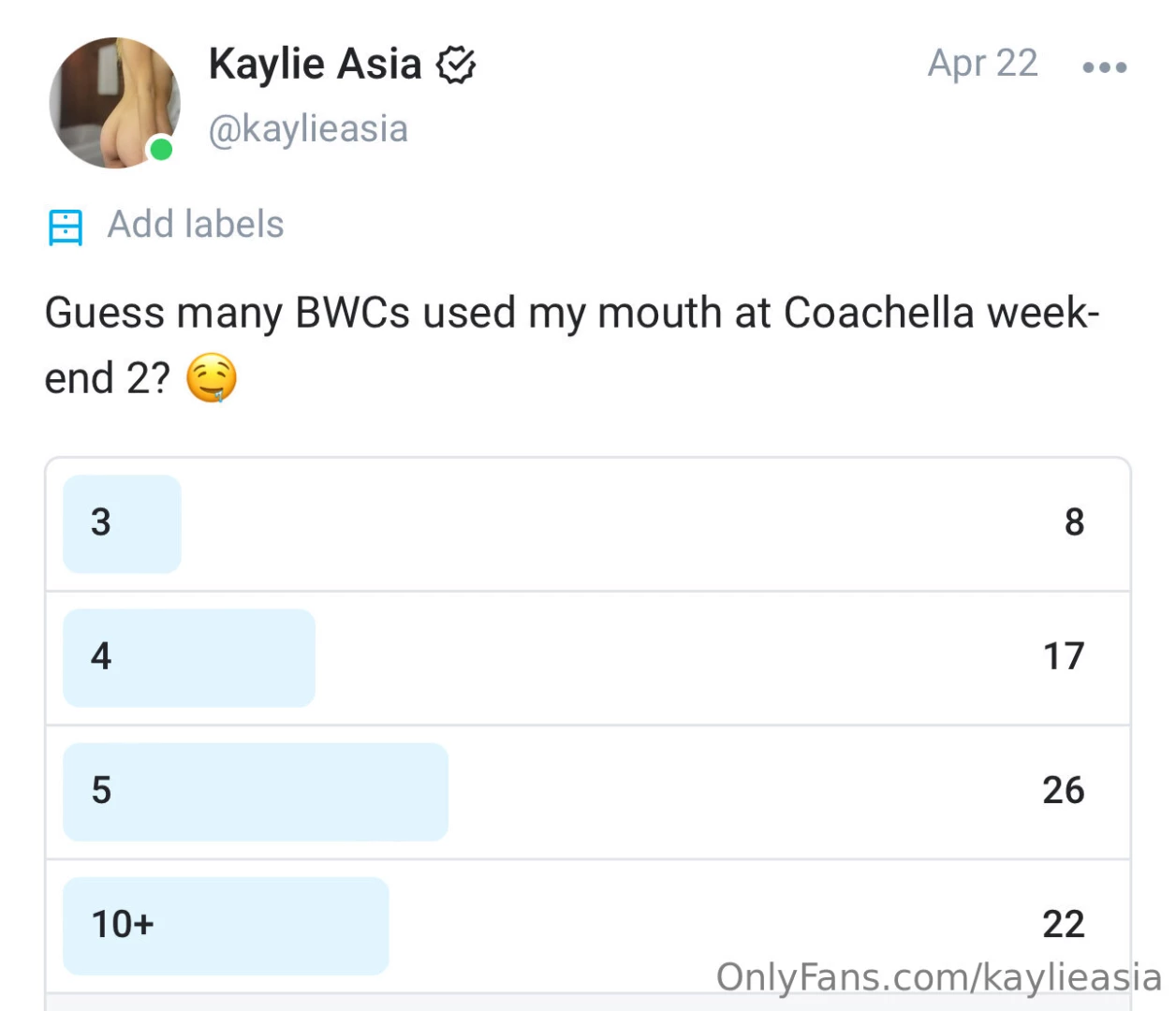 I just realized i never gave you the answer sadly i only sucked off 4 