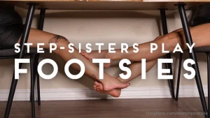 Step-sisters play footsies mila and i have always played footsies ever