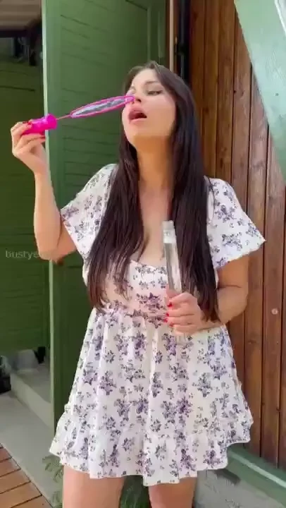 You like seeing me blowing bubbles or another kind of blow 