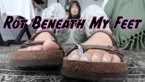 Rot beneath my feet giantess ivory walks up to a tiny an and places