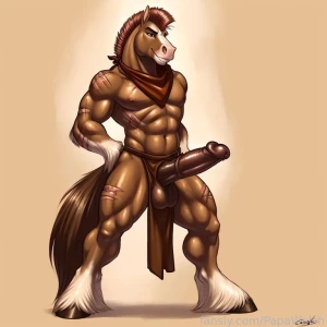 Some art work of my new fursona - hawk art furry horse bigcock