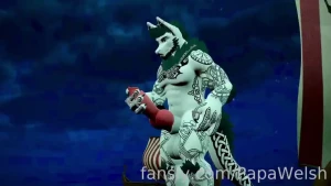 Had to release some stress before a raid wank solo bigdick furry