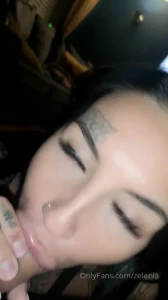 Sloppy blow job in lingerie