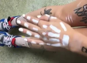 Skeleton hand finger fetish paint fetish