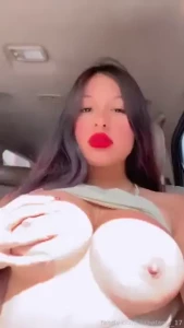 Chica caliente en el auto