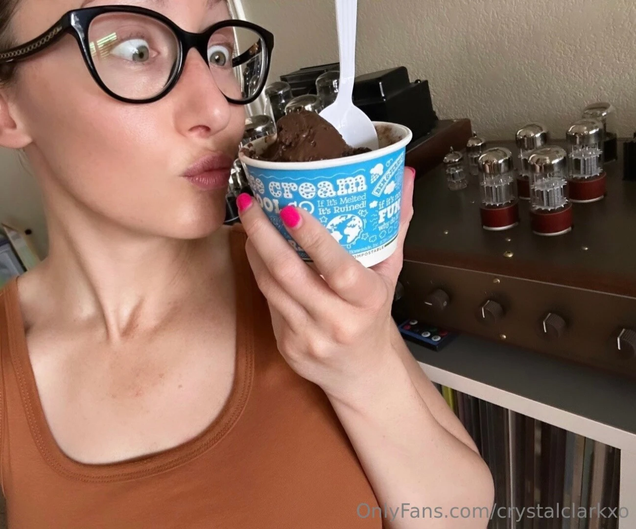 My two favorite things ice cream and music oh and tits of course happy part 1 